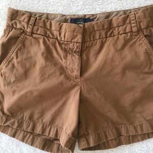 JCrew brown 4 inch chino shorts